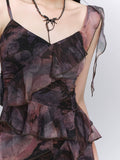 Purple Irregular Dress Festival Long Skirt