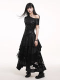Ghost Girl Irregular Slanted Shoulder Dress