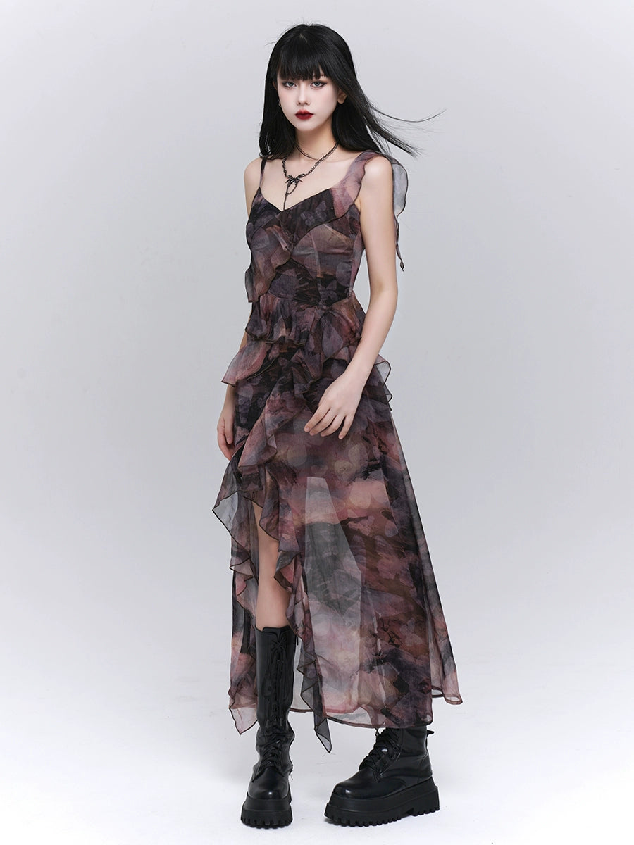 Purple Irregular Dress Festival Long Skirt