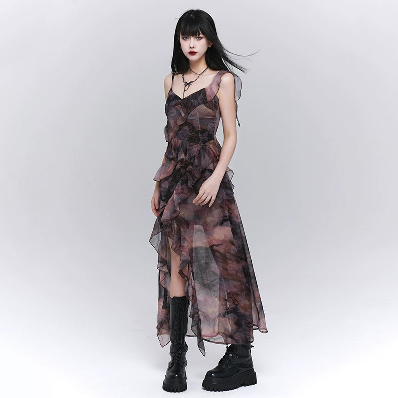 Purple Irregular Dress Festival Long Skirt