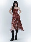 Irregular Red Slip Dress