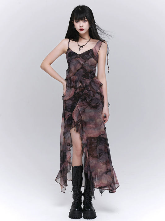 Purple Irregular Dress Festival Long Skirt