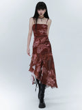 Irregular Red Slip Dress