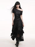 Ghost Girl Irregular Slanted Shoulder Dress