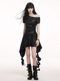 Ghost Girl Irregular Slanted Shoulder Dress