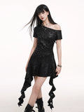 Ghost Girl Irregular Slanted Shoulder Dress