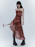 Irregular Red Slip Dress